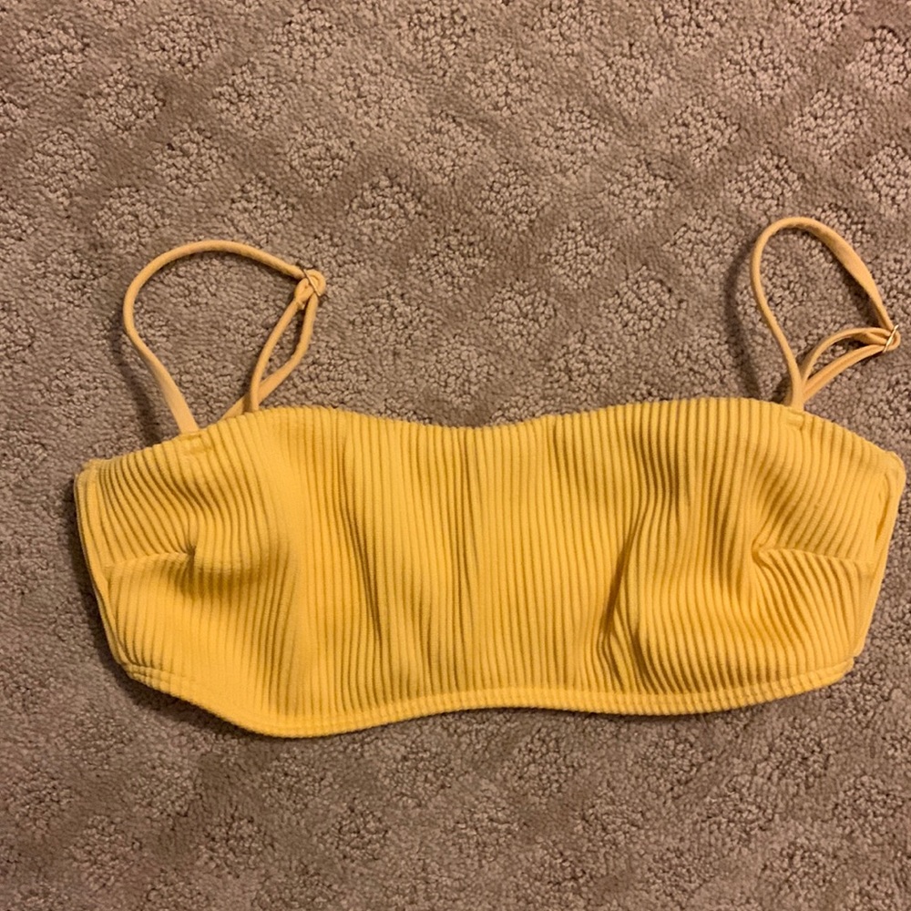 Hollister ribbed straight neck bikini top